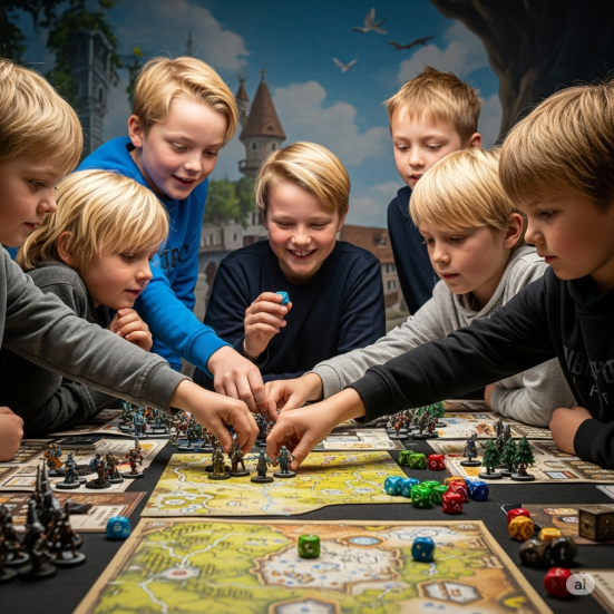 billede af børn der spiller fantasy figurspil